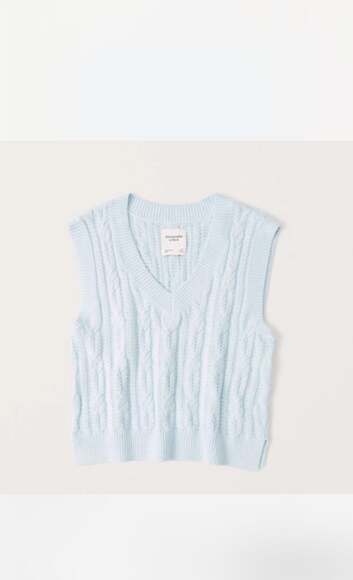 Abercrombie & Fitch Jackets & Blazers - Abercrombie & Fitch Cable Knit V-Neck Sweater Vest